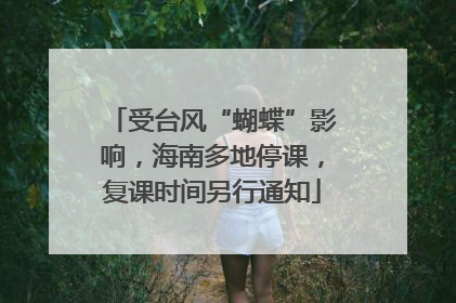 受台风“蝴蝶”影响，海南多地停课，复课时间另行通知