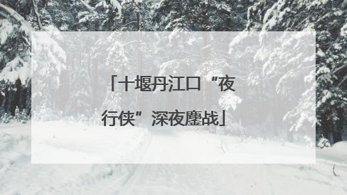 十堰丹江口“夜行侠”深夜鏖战