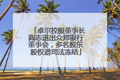 卓尔控股董事长阎志退出众邦银行董事会，多名股东股权遭司法冻结