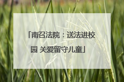 南召法院：送法进校园 关爱留守儿童