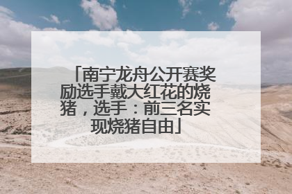 南宁龙舟公开赛奖励选手戴大红花的烧猪，选手：前三名实现烧猪自由
