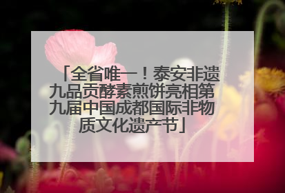 全省唯一!泰安非遗九品贡酵素煎饼亮相第九届中国成都国际非物质文化遗产节