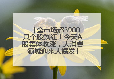 全市场超3900只个股飘红！今天A股集体收涨，大消费领域迎来大爆发