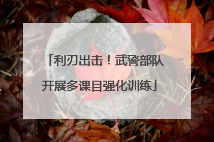 利刃出击！武警部队开展多课目强化训练