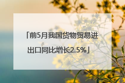 前5月我国货物贸易进出口同比增长2.5%