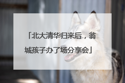 北大清华归来后，翁城孩子办了场分享会