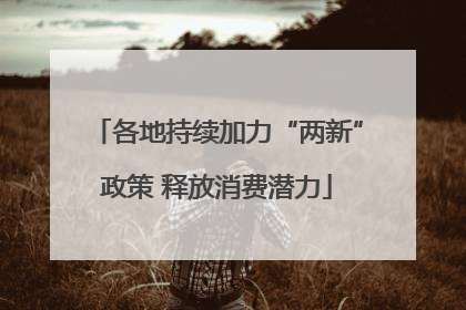 各地持续加力“两新”政策 释放消费潜力
