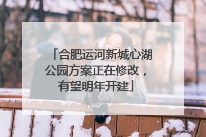 合肥运河新城心湖公园方案正在修改，有望明年开建
