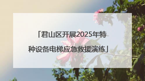 君山区开展2025年特种设备电梯应急救援演练
