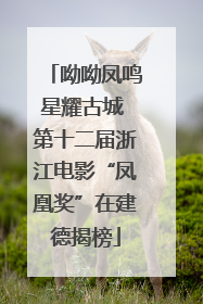 呦呦凤鸣星耀古城 第十二届浙江电影“凤凰奖”在建德揭榜