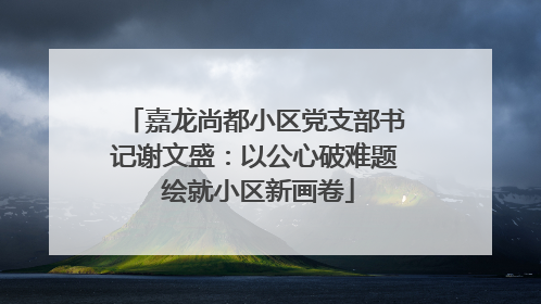 嘉龙尚都小区党支部书记谢文盛：以公心破难题 绘就小区新画卷