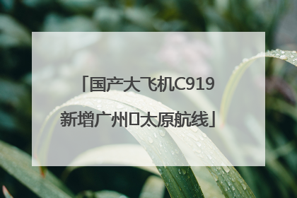 国产大飞机C919新增广州⇌太原航线