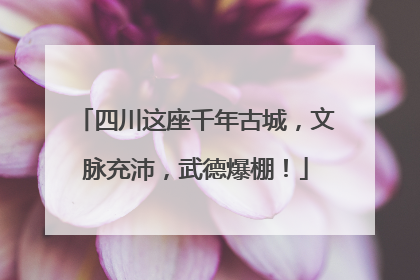 四川这座千年古城，文脉充沛，武德爆棚！
