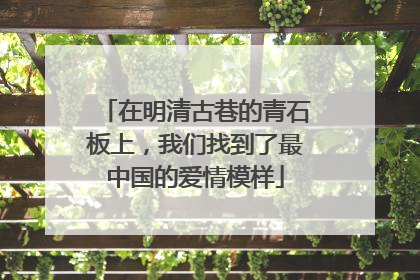 在明清古巷的青石板上，我们找到了最中国的爱情模样