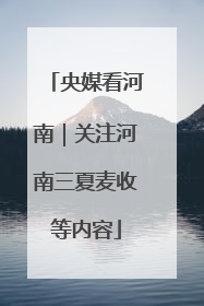 央媒看河南｜关注河南三夏麦收等内容