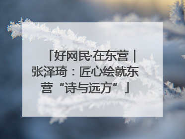 好网民·在东营｜张泽琦：匠心绘就东营“诗与远方”