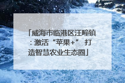 威海市临港区汪疃镇：激活“苹果+” 打造智慧农业生态圈