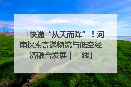 快递“从天而降”！河南探索寄递物流与低空经济融合发展｜一线
