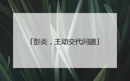 彭炎，主动交代问题