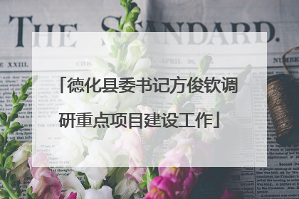 德化县委书记方俊钦调研重点项目建设工作