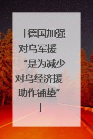 德国加强对乌军援 “是为减少对乌经济援助作铺垫”