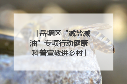 岳塘区“减盐减油”专项行动健康科普宣教进乡村