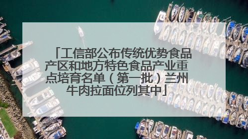 工信部公布传统优势食品产区和地方特色食品产业重点培育名单（第一批）兰州牛肉拉面位列其中