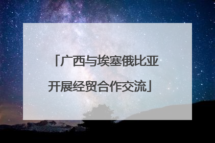 广西与埃塞俄比亚开展经贸合作交流