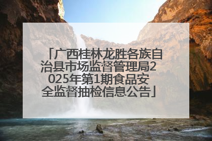 广西桂林龙胜各族自治县市场监督管理局2025年第1期食品安全监督抽检信息公告