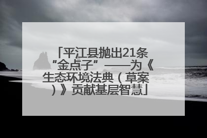 平江县抛出21条“金点子”——为《生态环境法典（草案）》贡献基层智慧