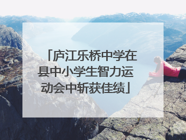 庐江乐桥中学在县中小学生智力运动会中斩获佳绩
