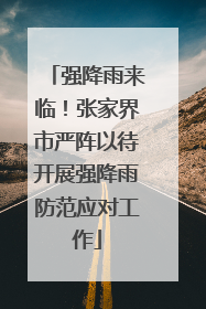 强降雨来临！张家界市严阵以待开展强降雨防范应对工作