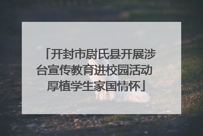 开封市尉氏县开展涉台宣传教育进校园活动 厚植学生家国情怀