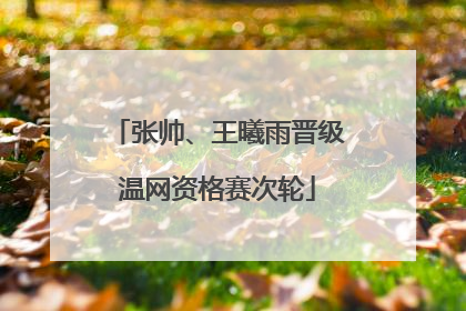 张帅、王曦雨晋级温网资格赛次轮