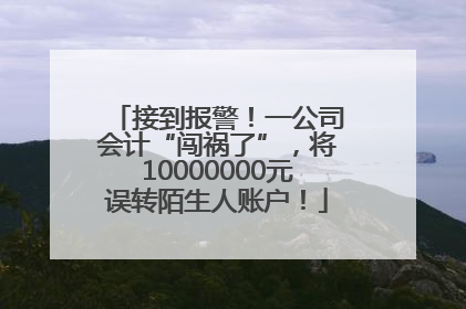 接到报警！一公司会计“闯祸了”，将10000000元误转陌生人账户！