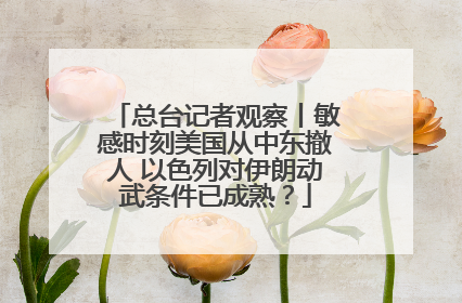 总台记者观察丨敏感时刻美国从中东撤人 以色列对伊朗动武条件已成熟？