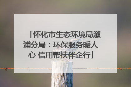怀化市生态环境局溆浦分局：环保服务暖人心 信用帮扶伴企行