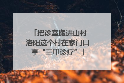 把诊室搬进山村 洛阳这个村在家门口享“三甲诊疗”