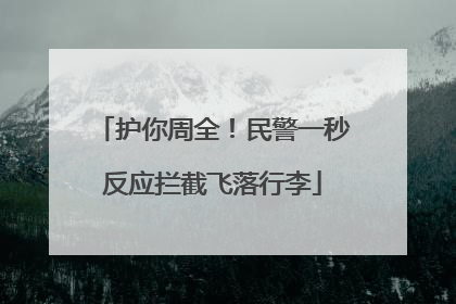 护你周全！民警一秒反应拦截飞落行李
