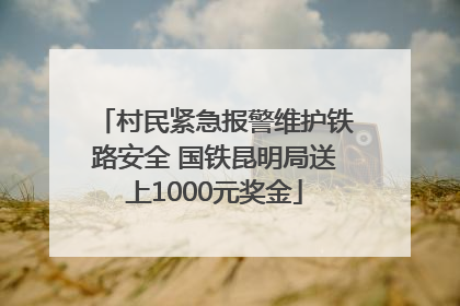 村民紧急报警维护铁路安全 国铁昆明局送上1000元奖金