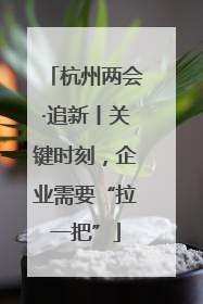 杭州两会·追新丨关键时刻，企业需要“拉一把”