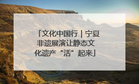 文化中国行｜宁夏 非遗展演让静态文化遗产“活”起来