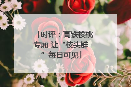 时评：高铁樱桃专厢 让“枝头鲜”每日可见