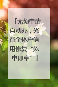 无须申请自动办，光谷个体户信用修复“免申即享”
