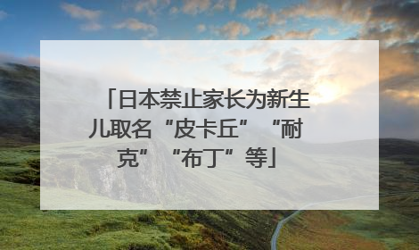 日本禁止家长为新生儿取名“皮卡丘”“耐克”“布丁”等
