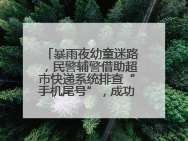 暴雨夜幼童迷路，民警辅警借助超市快递系统排查“手机尾号”，成功联系上家长