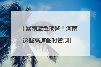 暴雨蓝色预警！河南这些高速临时管制