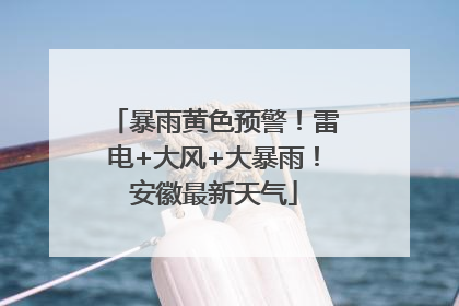 暴雨黄色预警！雷电+大风+大暴雨！安徽最新天气