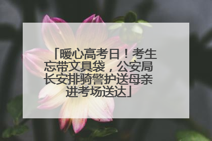暖心高考日！考生忘带文具袋，公安局长安排骑警护送母亲进考场送达