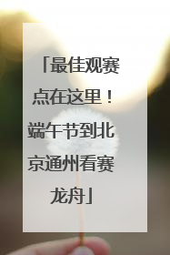 最佳观赛点在这里！端午节到北京通州看赛龙舟